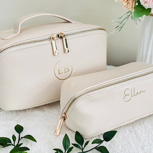 Personalised monogram cosmetic bag, custom makeup bag, personalized gift for her, personalised gift for bridesmaid, makeup organiser,make up
