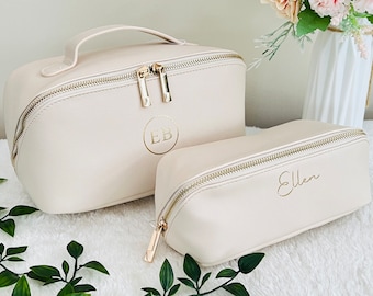 Personalised monogram cosmetic bag, custom makeup bag, personalized gift for her, personalised gift for bridesmaid, makeup organiser,make up