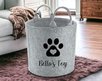 Dog Toy Basket | Personalised Pet Toy Box | Dog Toy Storage | Pet Toy Box | Dog Toy Bag | Puppy Gift | Puppy Toy Box | Personalised Toy Box
