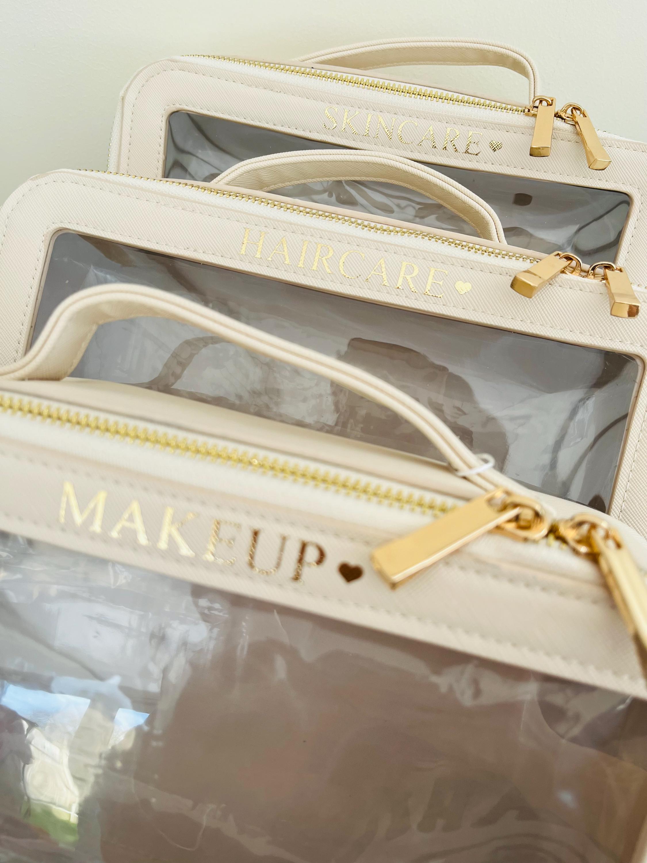 Personalized Clear Travel Makeup Bag – Custom Vanity Case for Toiletries, Travel Must-Have & Perfect Gift for Her