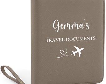Organizer da viaggio personalizzato, regalo da viaggio, portafoglio da viaggio, portapassaporto, cartella per documenti da viaggio, regalo personalizzato per lei, viaggi