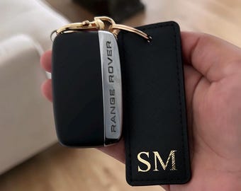 Personalised Keyring, monogrammed key ring, initials, personalised gift, car keychain, personalised keychain,faux saffiano leather