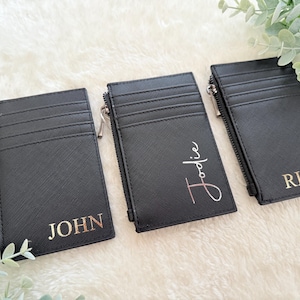 GEPERSONALISEERDE KAARTHOUDER, portemonnee, aangepaste eerste kaarthouder, gepersonaliseerde portemonnee, monogram mannen vrouwen kleine portemonnee, verjaardagscadeau voor hem