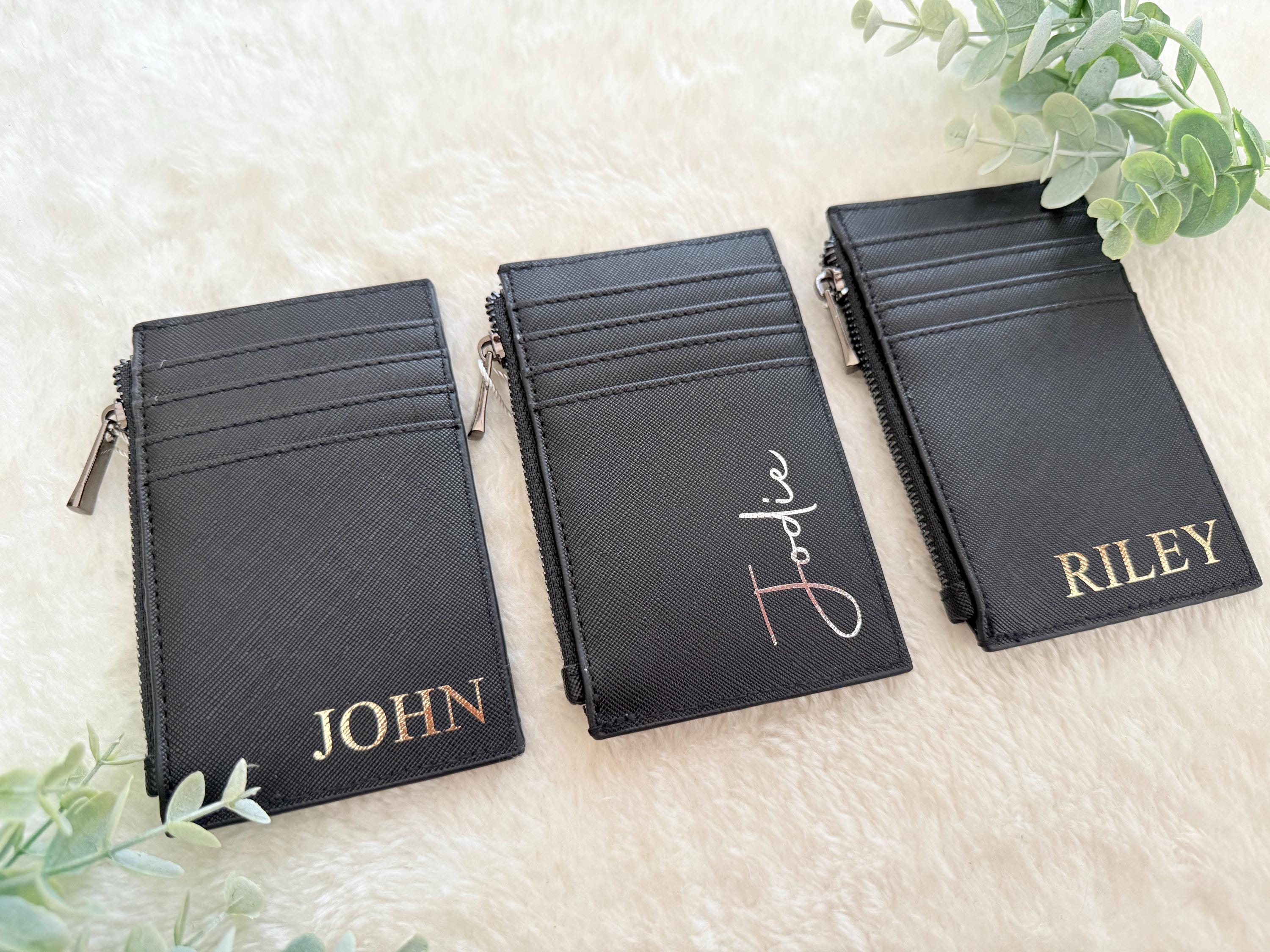 Initial Card Box PERSONALISED CARD HOLDER, Coin Purse, Custom Initial Card Holder ...
