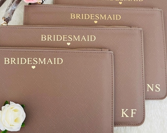 Pochette personnalisée, cadeau de demoiselle d'honneur, cadeau de demoiselle d'honneur, cadeau pour elle, cadeau d'enterrement de vie de jeune fille, cadeau de Bacherolette, proposition de demoiselle d'honneur