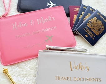 Portadocumenti da viaggio personalizzato, portapassaporto, organizer da viaggio, portadocumenti per vacanze in famiglia, custodia da viaggio per passaporto per le vacanze