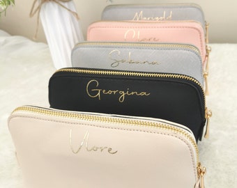Personalised Monogram Cosmetic Bag,custom makeup bag,bridal party gift,bridesmaid bag,birthday gift for her,bridesmaid proposal,toiletry bag