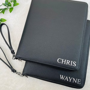 Organizador de viaje familiar personalizado, organizador de vacaciones, regalo de viaje, billetera de viaje, porta pasaporte, carpeta de documentos de viaje, estuche de viaje Black