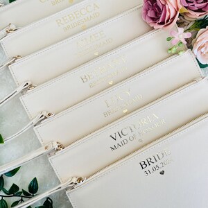 Personalised Clutch Bag, Personalised Bridesmaid Gift, Personalised Handbag, Maid of Honour Gift, Gift for Her, Hen Party Gift image 8