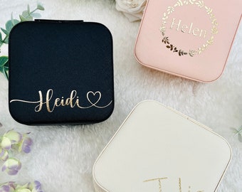 Custom Jewellery box, personalised jewellery boxes, travel jewellery case, girls jewellery box, jewelry box with name bridesmaid proposal