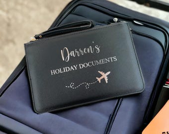 Porte-documents de voyage personnalisé, porte-passeport, organiseur de voyage, porte-documents pour vacances en famille, pochette pour passeport des fêtes