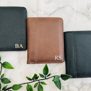 Personalised Mens Wallet, Vegan Leather Initial Wallet, Birthday Gift for Boyfriend, Husband gift, Gift for Dad, Valentines Day Gift for Him
