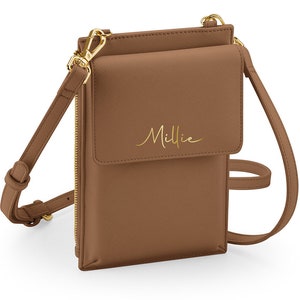 Bolso para teléfono con monograma personalizado, bolso bandolera de piel sintética para teléfono, bolso pequeño para teléfono, bolso para teléfono móvil, bolso bandolera para teléfono con monedero