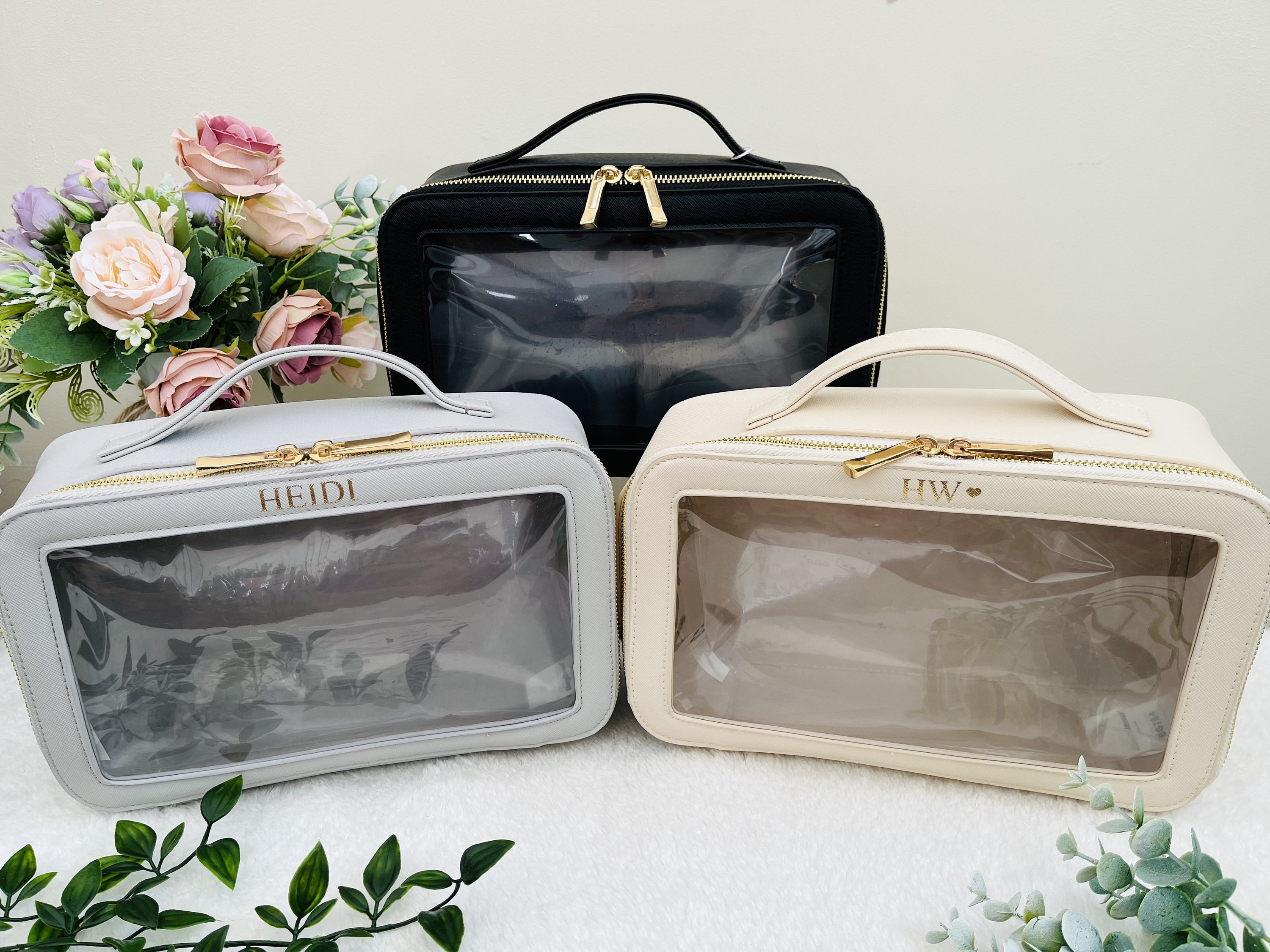 Personalized Clear Travel Makeup Bag – Custom Vanity Case for Toiletries, Travel Must-Have & Perfect Gift for Her