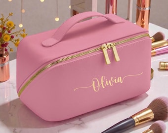 Personalised monogram cosmetic bag, custom makeup bag, personalized gift for her, personalised gift for bridesmaid, makeup organiser,make up