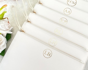 Personalisierte Clutch Bag, personalisierte Tasche, Monogramm Geschenk für sie, Trauzeugin Geschenk, individuelles Brautjungferngeschenk, individueller Anfangsbeutel