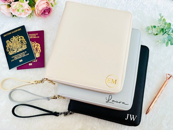 Personalised Travel Organiser Holiday Organiser Travel Gift travel Wallet passport Holder travel Document Folder personalised Gift for Her Etsy