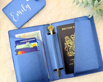 Personalized Passport Cover and Luggage Tag, Custom Passport Holder, Travel Accessories Gift Travel Ideas, Holiday Gift, Wedding Favors