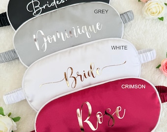 Personalised Luxury Eye Mask, Customised Bride Sleep Mask, Bridesmaid Sleeping Eye Mask, Mummy Sleeping Eye Mask, Gift for Couples