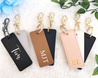 Personalised Keyring, monogrammed key ring, initials, personalised gift, car keychain, personalised keychain,faux saffiano leather