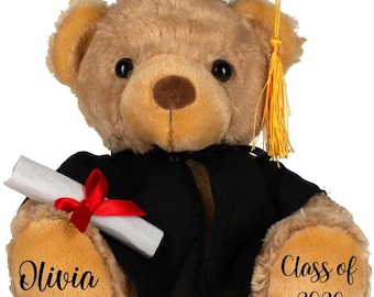 Personalised Graduation Teddy Bear Gift | Custom Name, Year, University | Graduation Bear with Scroll & Mortarboard | Class of 2026 Keepsake
