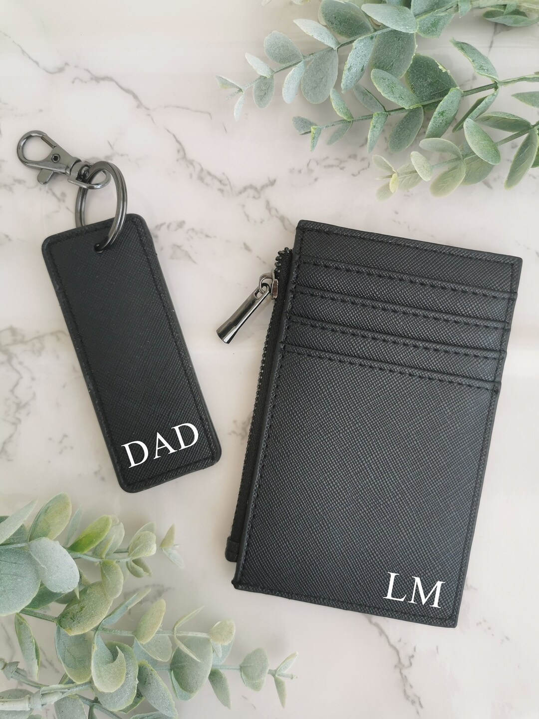 Personalised Mens Card Holder Custom Keyring Name Keychain Etsy UK