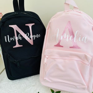 Personalised Name Initial Backpack | Custom Girls Boys Kids Children Pre School School rucksack School Bag | Dog Rucksack | Toddler Backpack