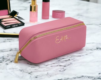 Personalised monogram cosmetic bag, custom makeup bag, personalized gift for her, personalised gift for bridesmaid, makeup organiser,make up