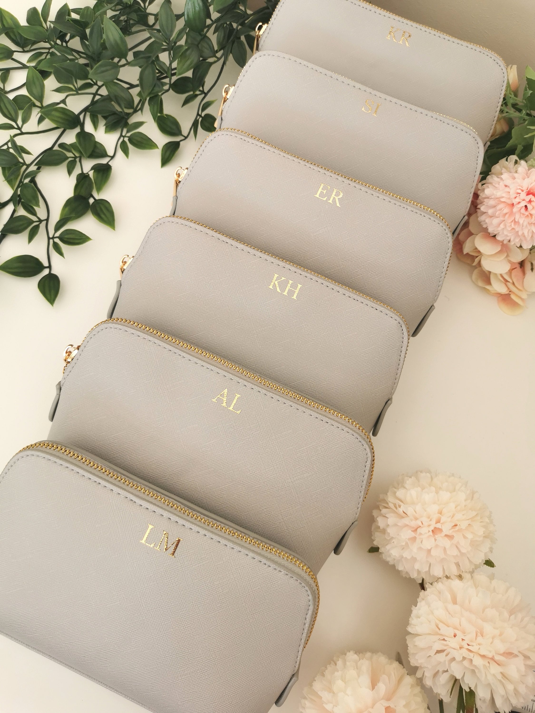 Personalised Monogram Cosmetic Bag, custom makeup bag, bridal party gift, bridesmaid bag, birthday gift for her, birthday gift, toiletry bag