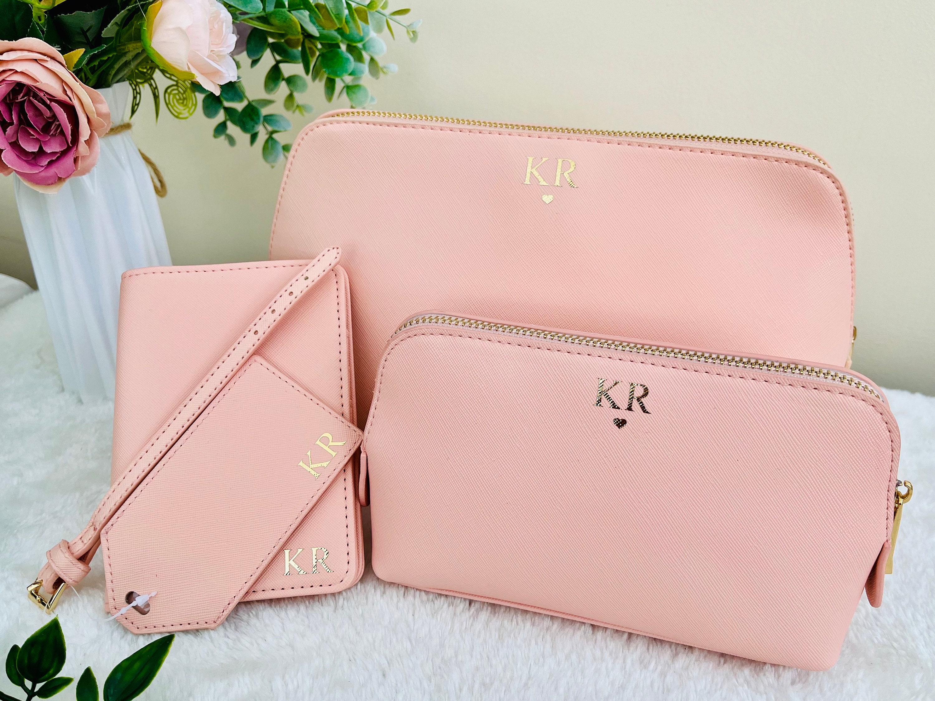 Personalised Monogram Cosmetic Bag, custom makeup bag, bridal party gift, bridesmaid bag, birthday gift for her, birthday gift, toiletry bag