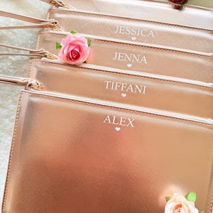 Personalised Clutch Bag, Personalised Bridesmaid Gift, Personalised Handbag, Maid of Honour Gift, Gift for Her, Hen Party Gift image 5