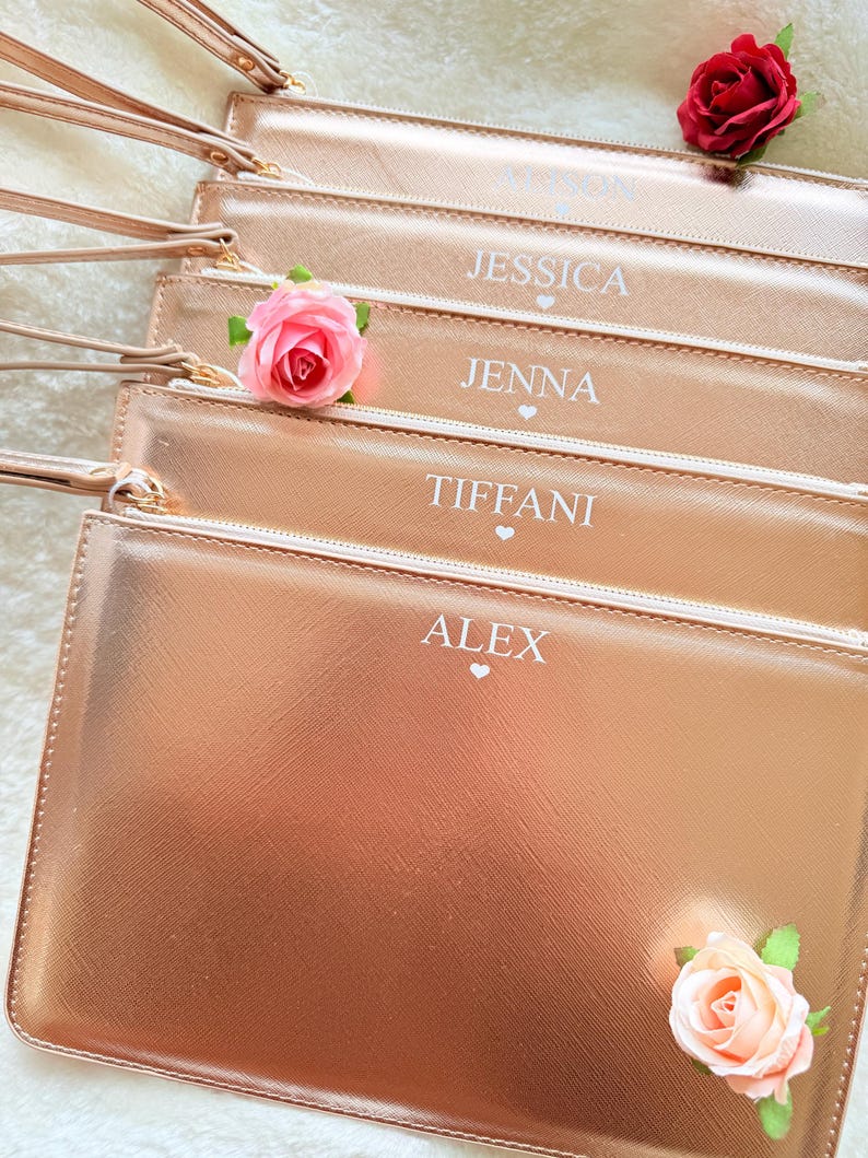 Personalised Clutch Bag, Personalised Bridesmaid Gift, Personalised Handbag, Maid of Honour Gift, Gift for Her, Hen Party Gift image 5