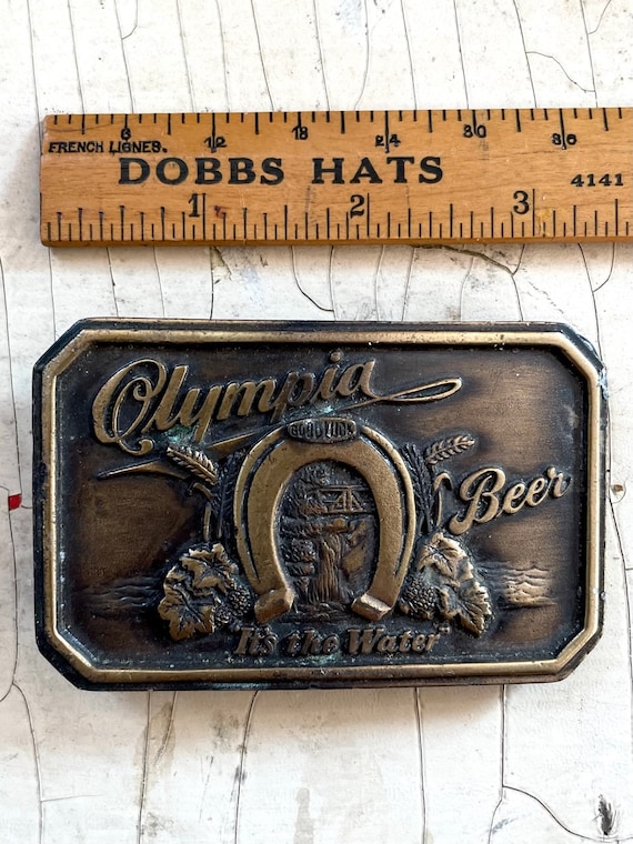 Vintage Olympia beer belt buckle Gem