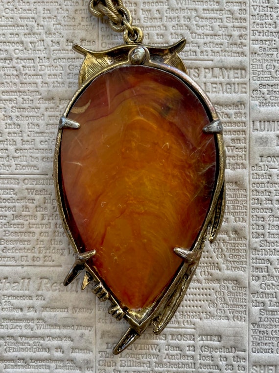 Mid century owl necklace - image 5