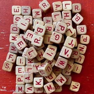 Vintage Scrabble wooden dice, lot of 100. NOT a full game or set.