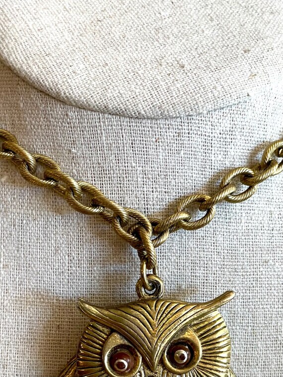 Mid century owl necklace - image 4