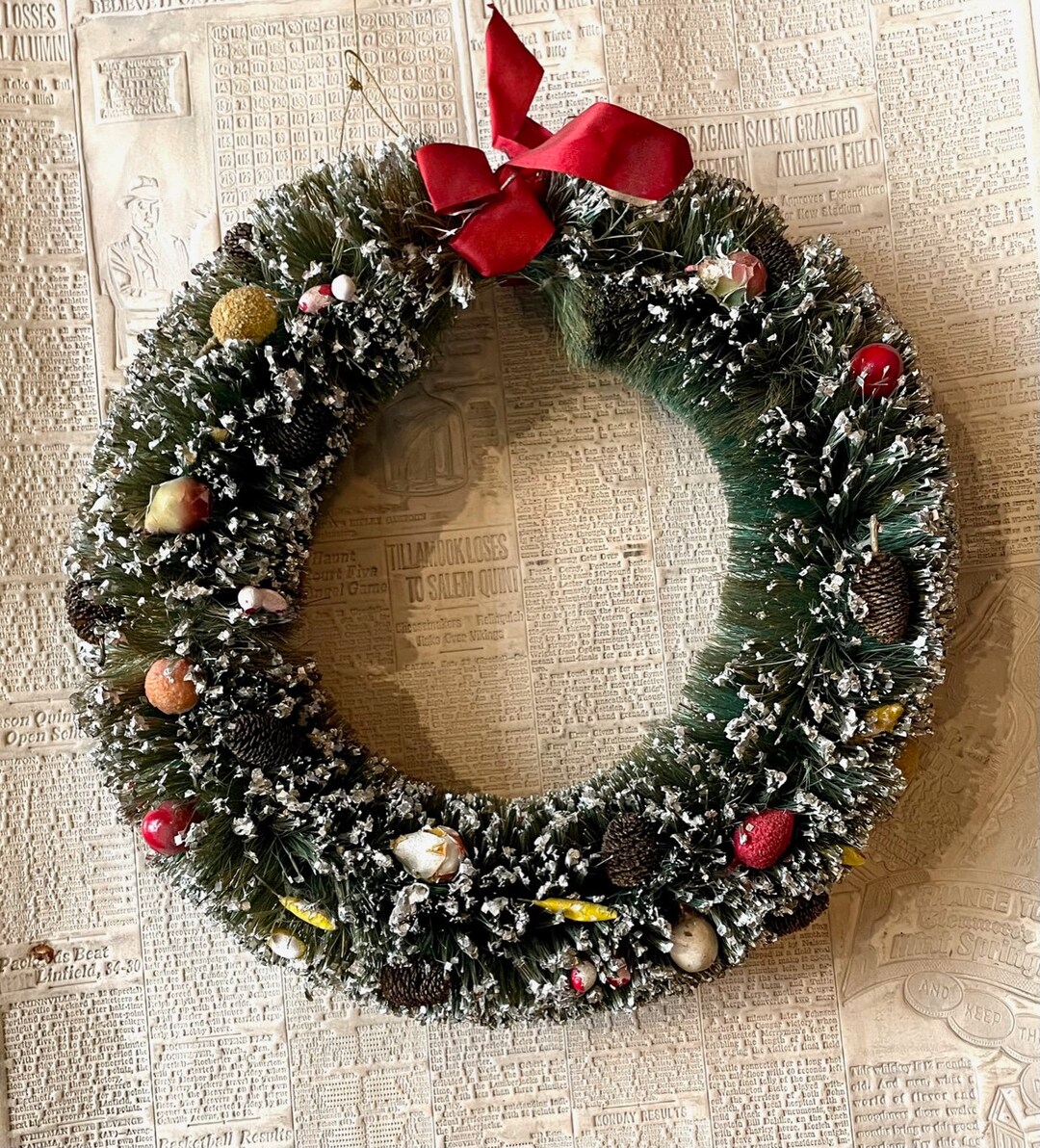 Vintage Bottle Brush Wreath 11. Project Wreath Etsy