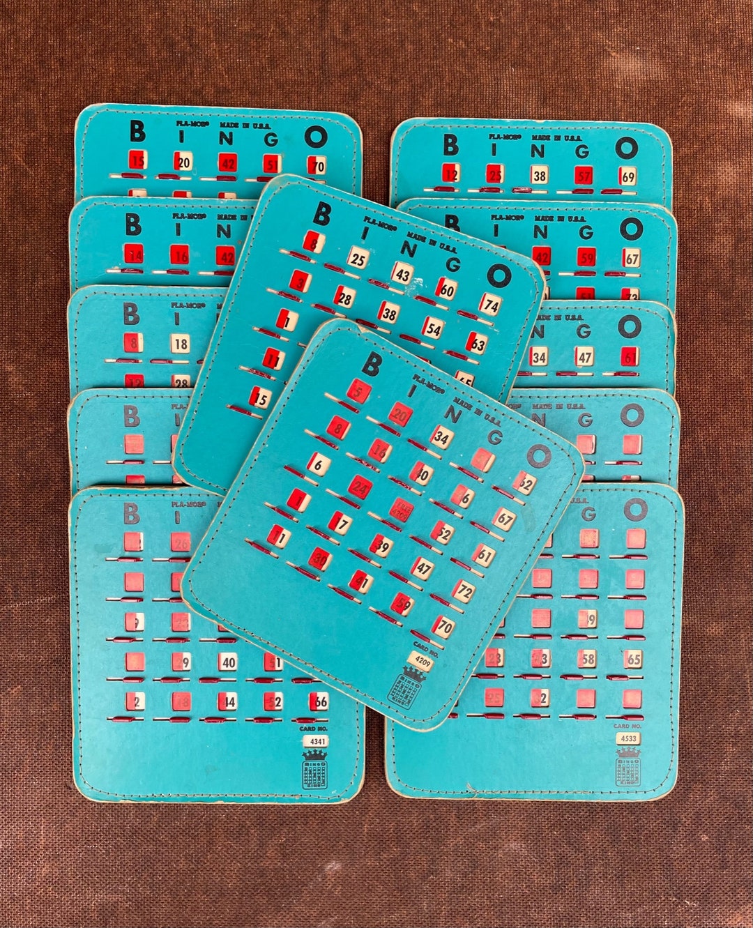 Vintage PLAMOR Bingo King Bingo Hall Cards Tourquoise Lot Etsy