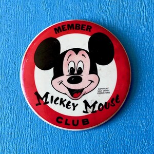 Vintage Mickey Mouse Member Club Button - Etsy