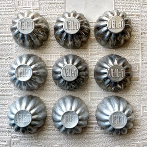 vintage aluminum Jello molds, lot of 9.
