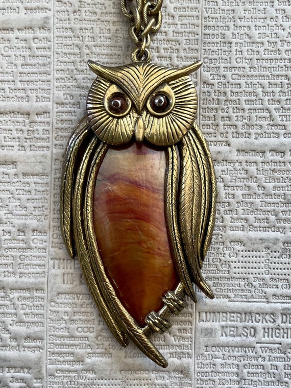 Mid century owl necklace - image 10