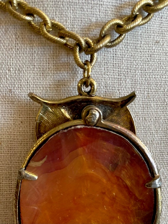 Mid century owl necklace - image 6
