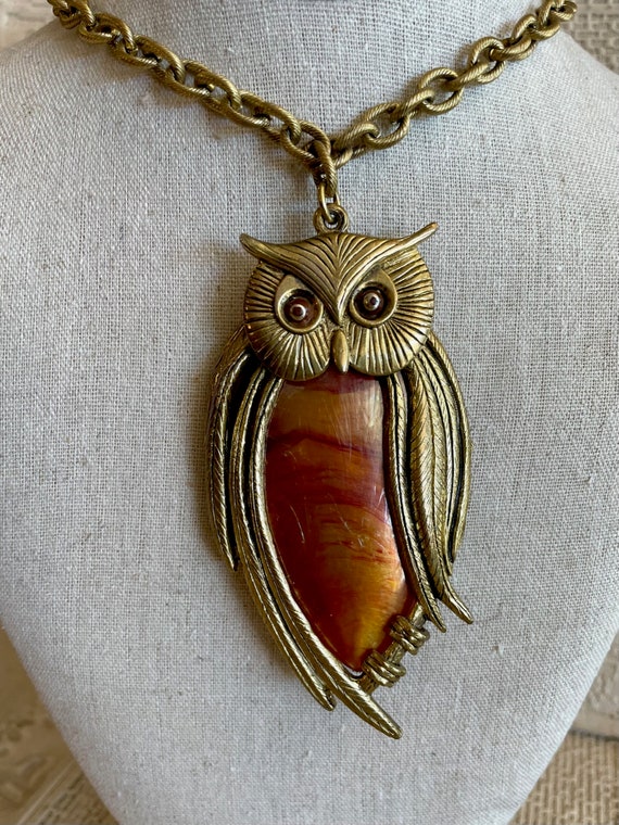 Mid century owl necklace - image 2