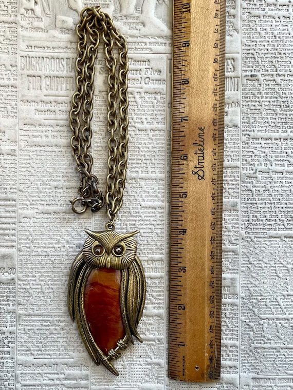 Mid century owl necklace - image 8