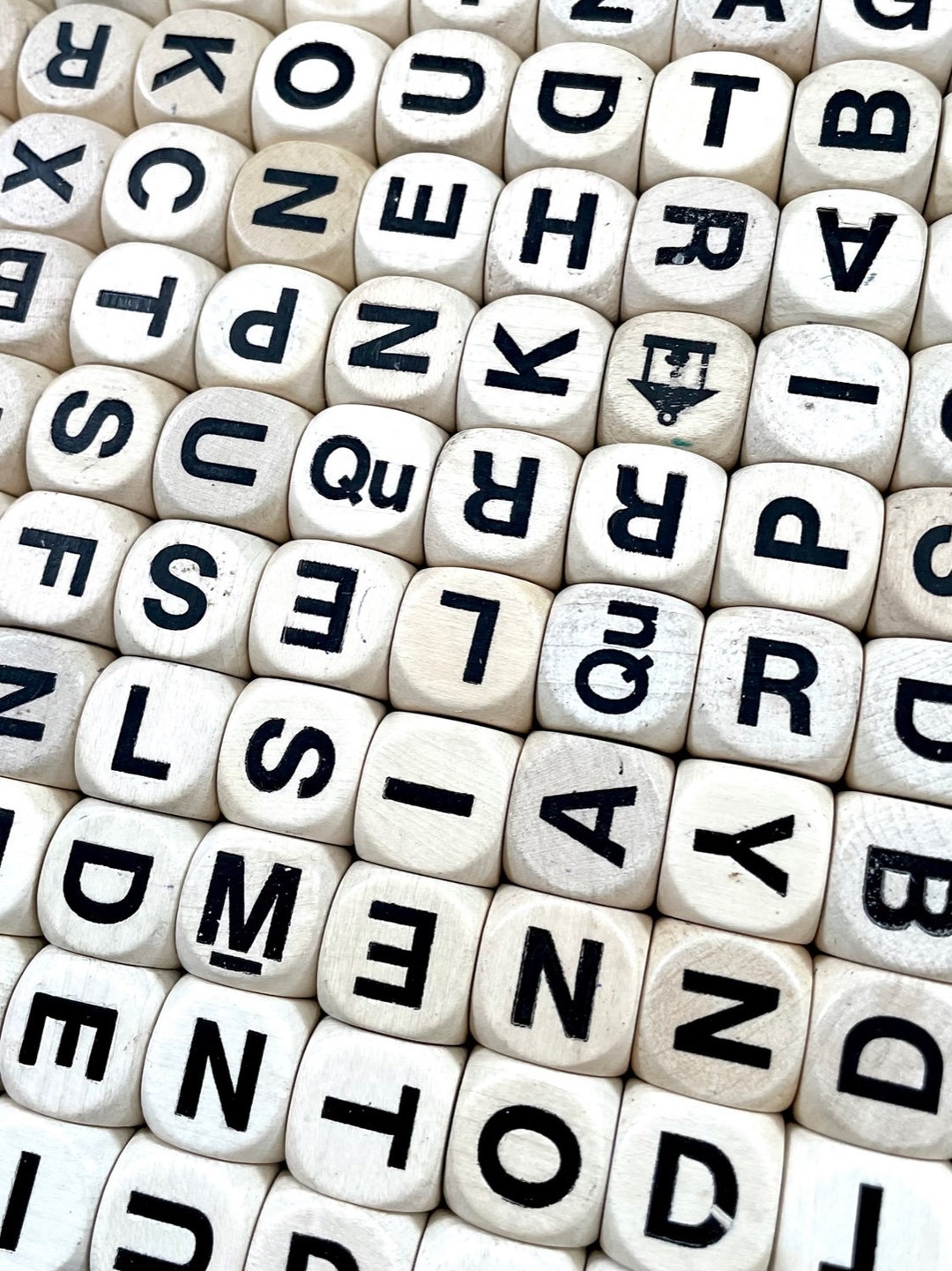 Vintage Boggle Wooden Game Letter Dice Lot of 100 Etsy