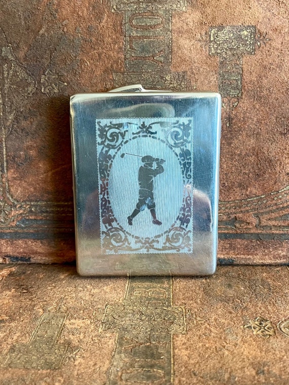 Metal Cigarette Case with Built In Lighter Western Pin Up with Horse D 240  SP