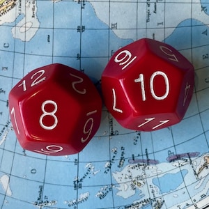 vintage 10 sided dice, pair.