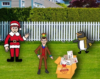 Santa Clause Christmas Cartoon Yard Display, Christmas Movie Display, Christmas Yard Art, Xmas Decor, Outdoor Display