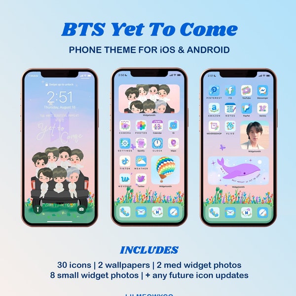 BTS Yet To Come Phone Theme iOS, Tablet, iPad, Android, iPhone icons, widgets, wallpaper