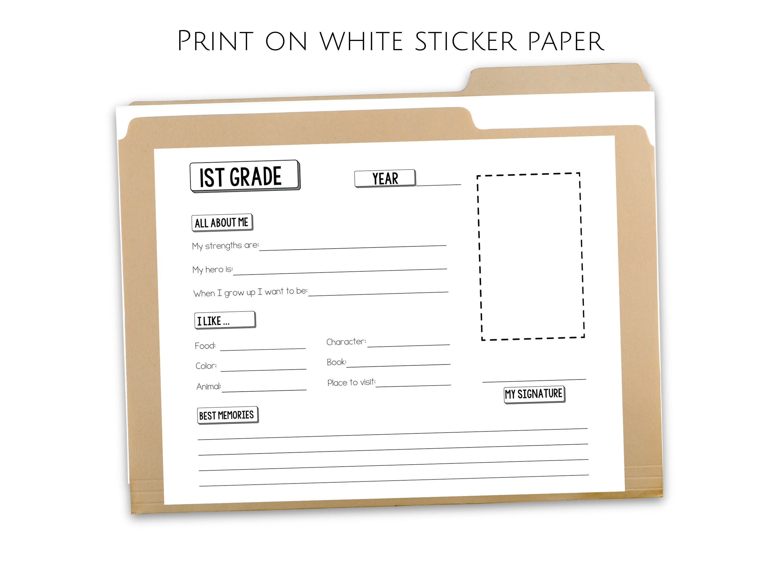School Memory Folder - Kids' Document & Artwork Keepsake Organizer Kit ...